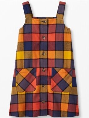 Hanna Andersson Flannel Plaid Button-Front Jumper Size 5